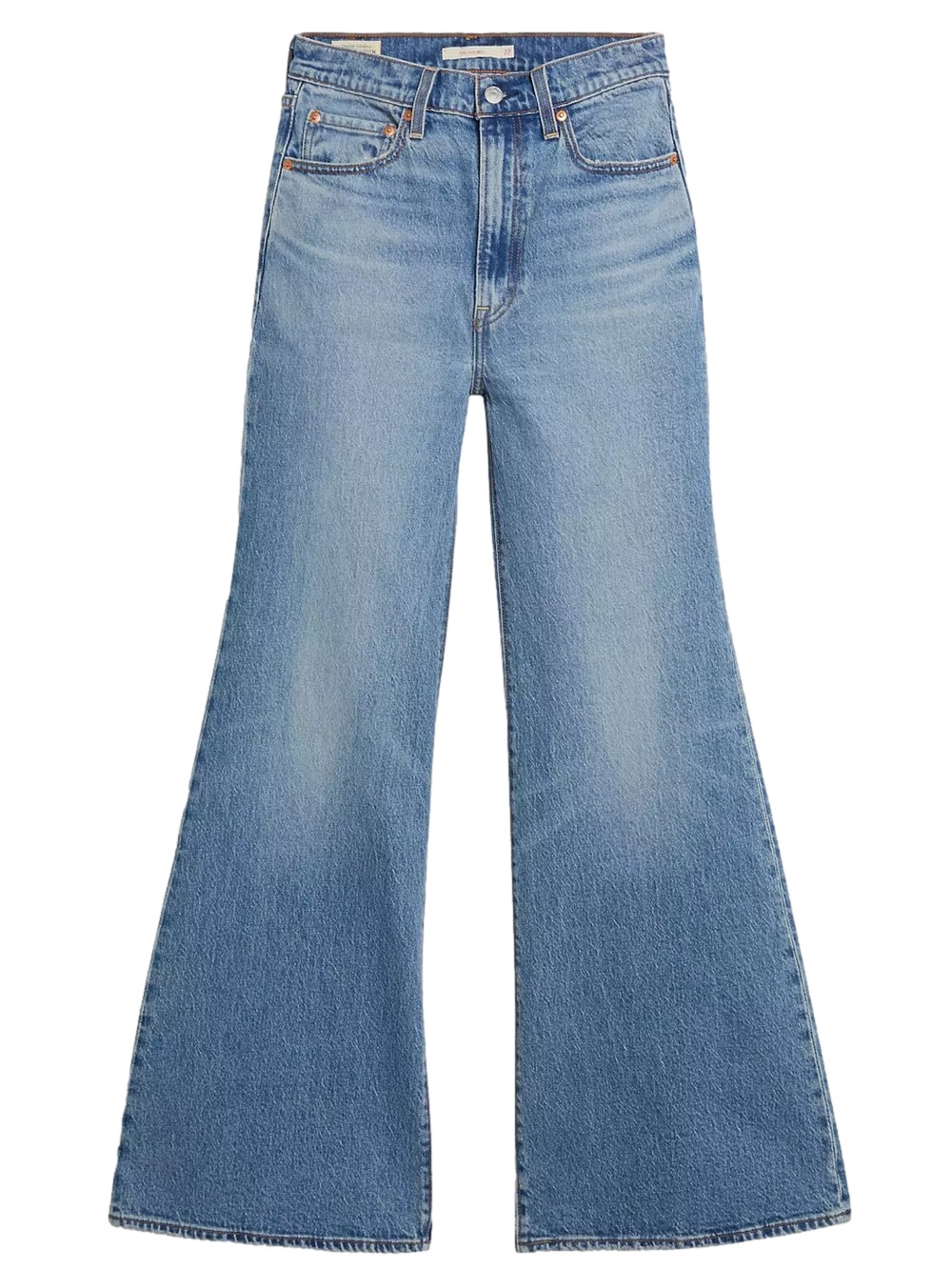 Levi’s Ribcage Bell Jeans Mid Wash High Rise Flare Bell Bottom Denim Size 32